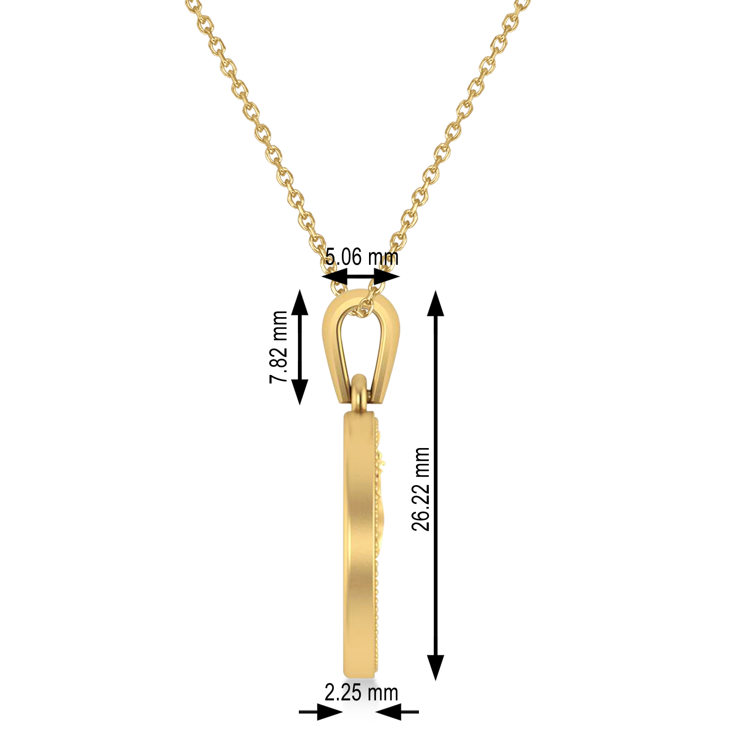 Dragon Zodiac Pendant Necklace 14K Yellow Gold