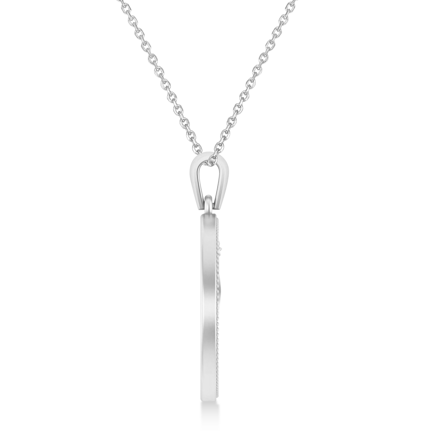 Dragon Charm Pendant Necklace 14K White Gold