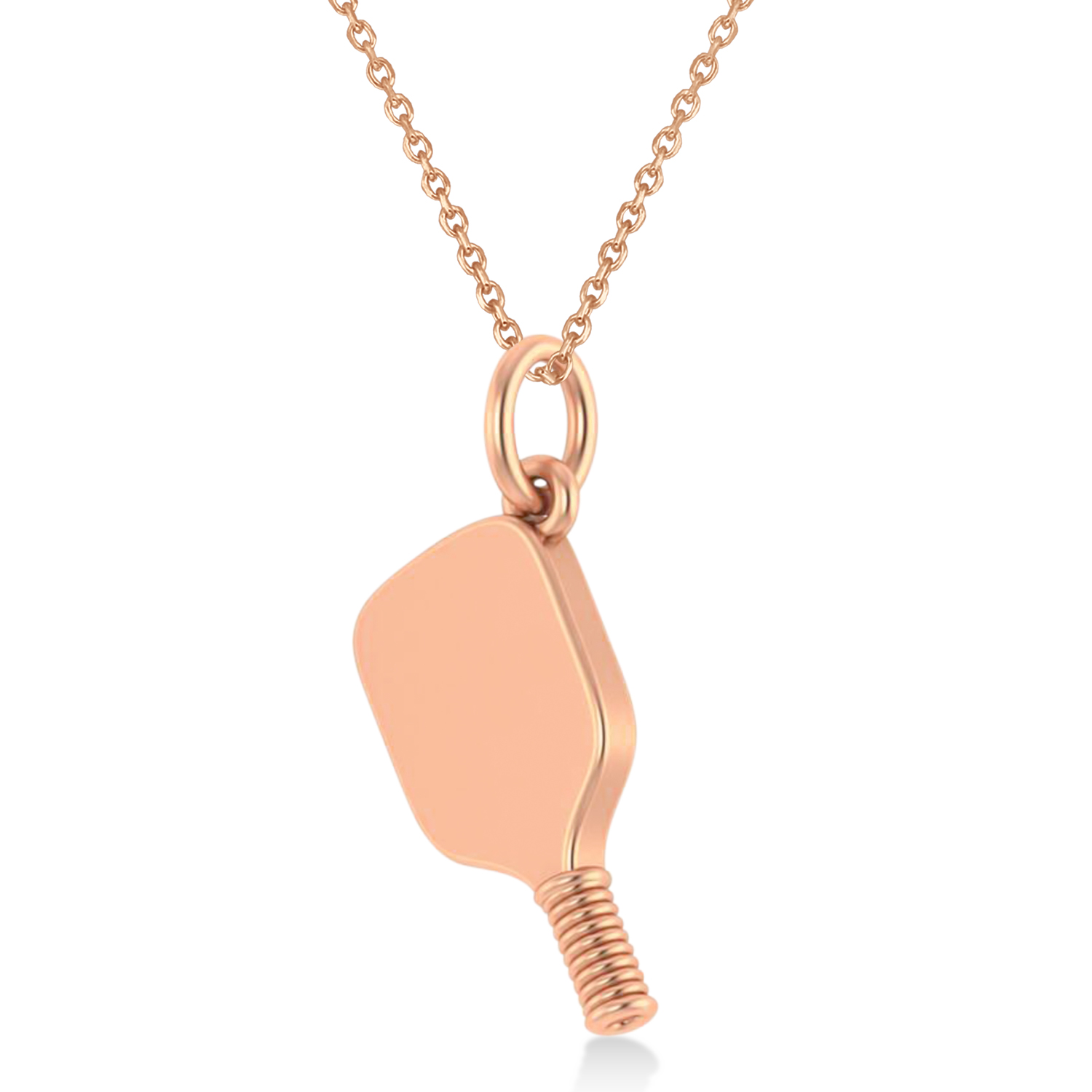 Large Pickleball Paddle Pendant Necklace 14k Rose Gold