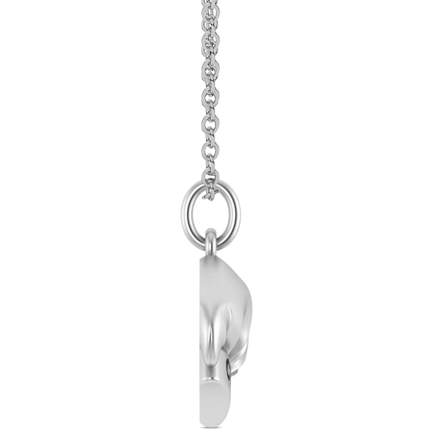 Chef's Hat Charm Pendant Necklace 14K White Gold