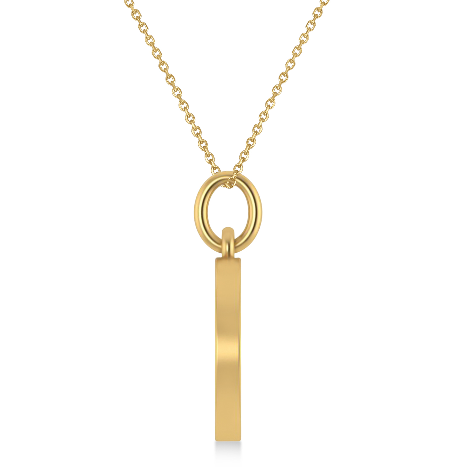 Peace Symbol Charm Pendant Necklace 14K Yellow  Gold