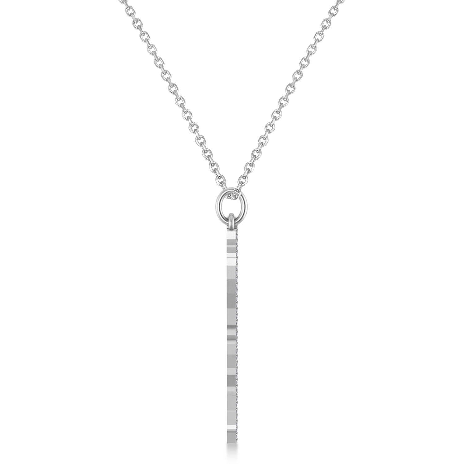 Diamond Accented Israel Map Pendant Necklace 14K White Gold (0.37ct)