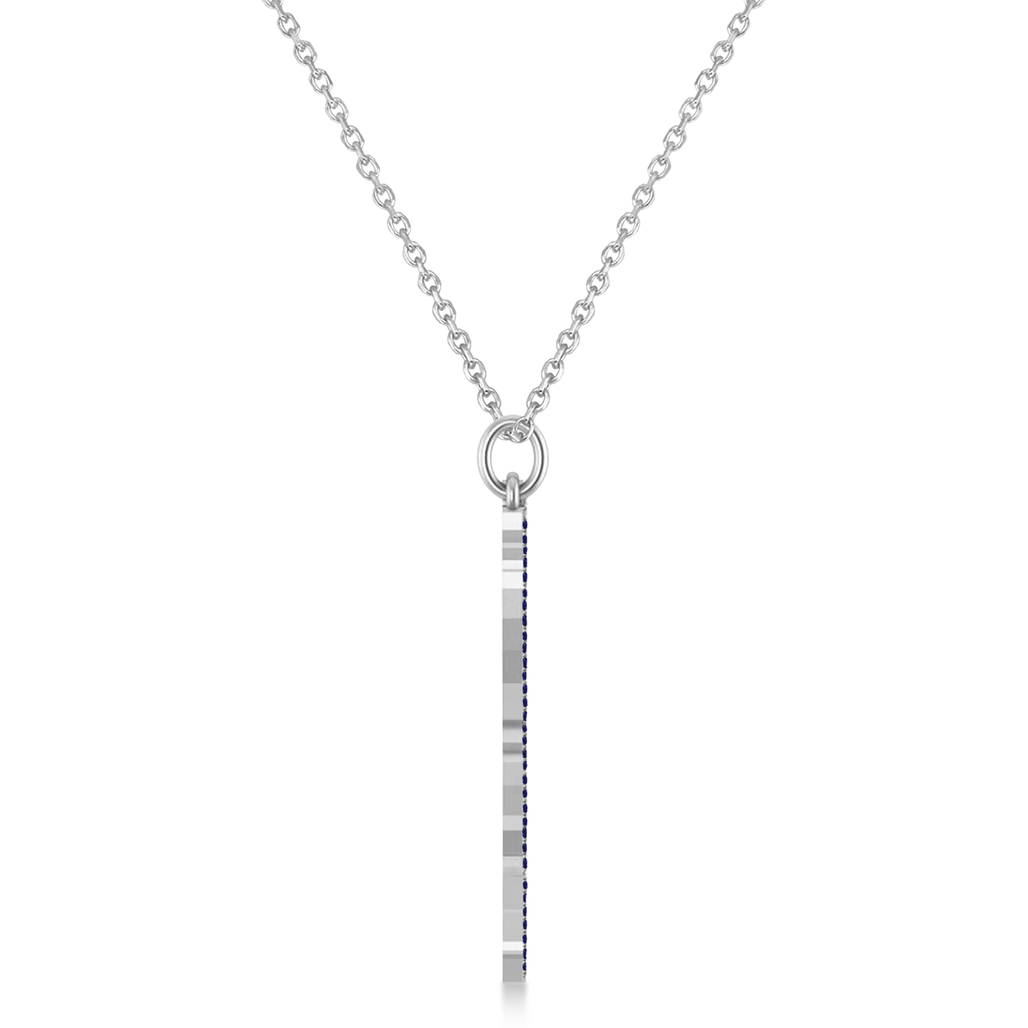 Blue Sapphire Israel Map Pendant Necklace in Sterling Silver (0.37ct)