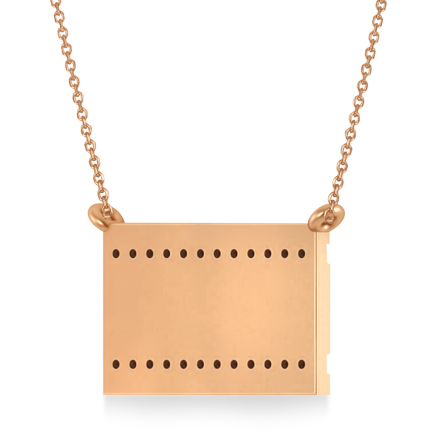 Blue Sapphire Israel Flag Pendant Necklace 14K Rose Gold (0.24 ct)