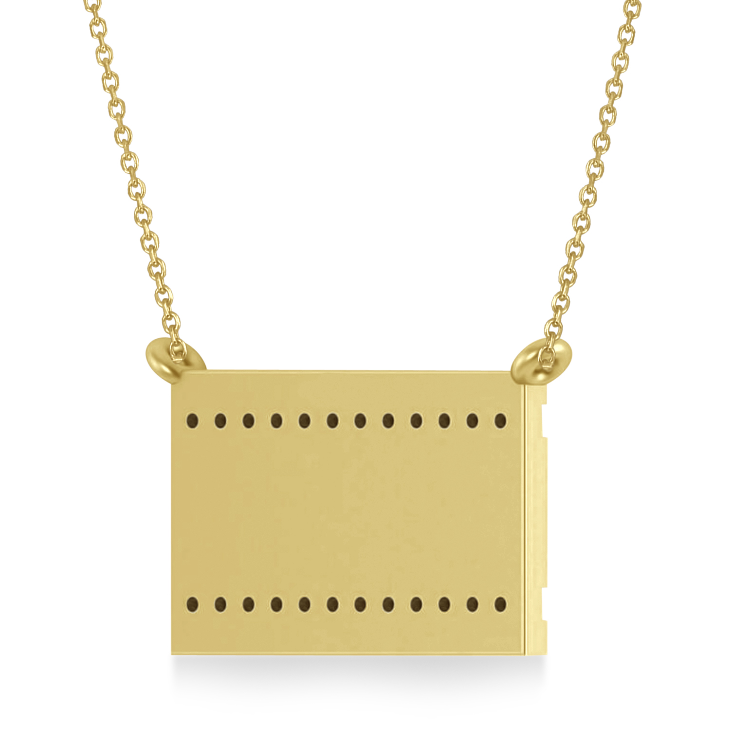 Blue Sapphire Israel Flag Pendant Necklace 14K Yellow Gold (0.24 ct)