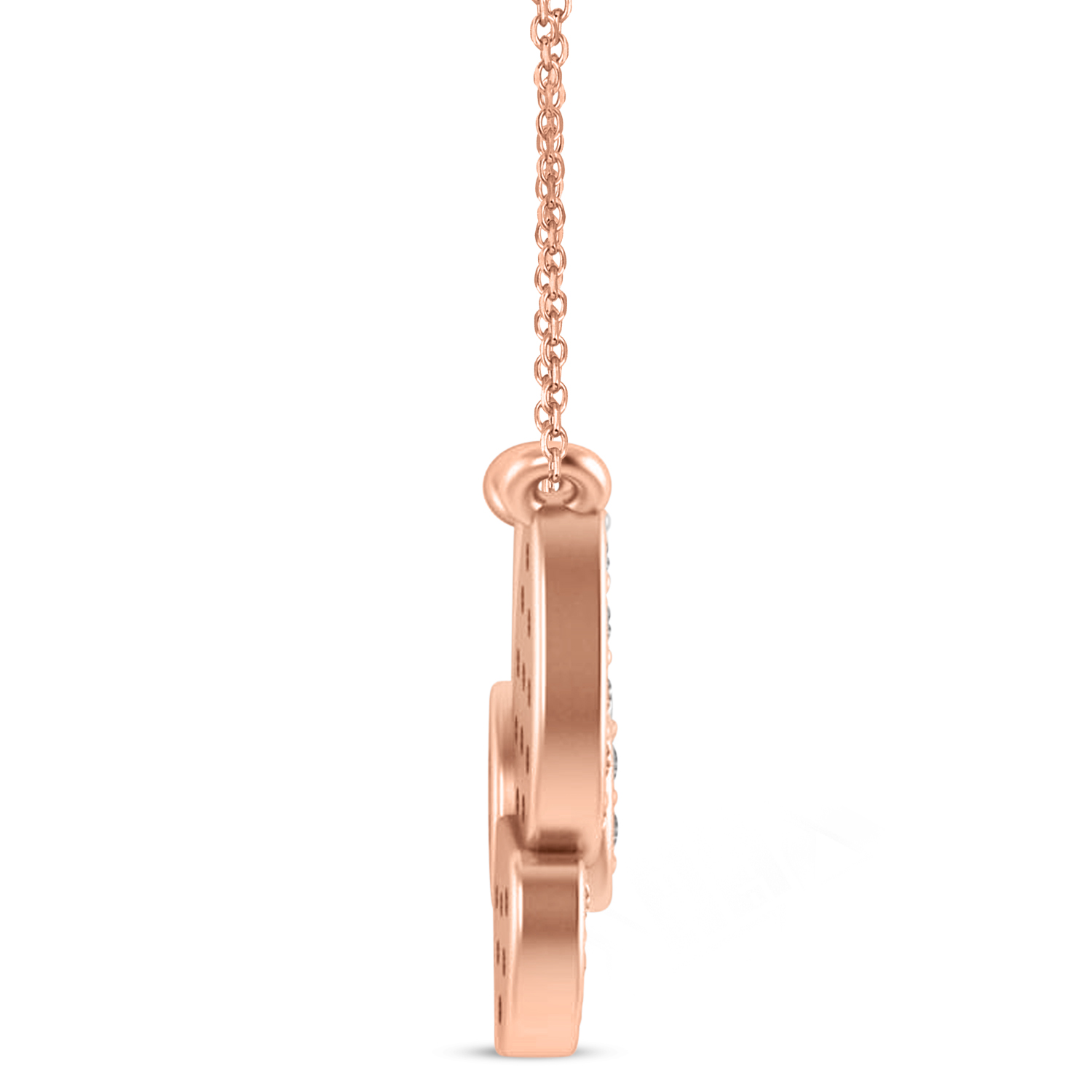 Lab Grown Diamond Butterfly Charm Pendant Necklace 14K Rose Gold (0.51ct)
