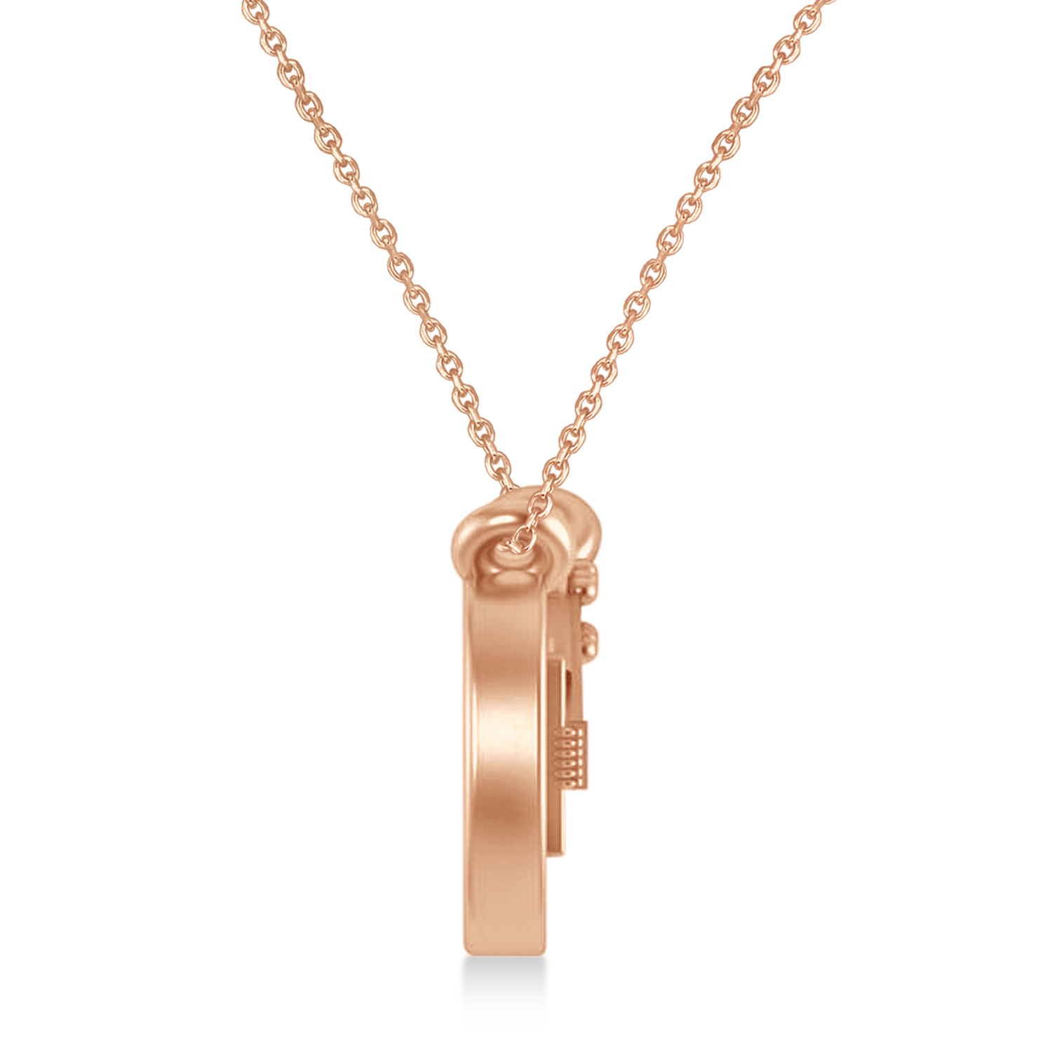 Guitar Charm Pendant Necklace Medium 14K Rose Gold