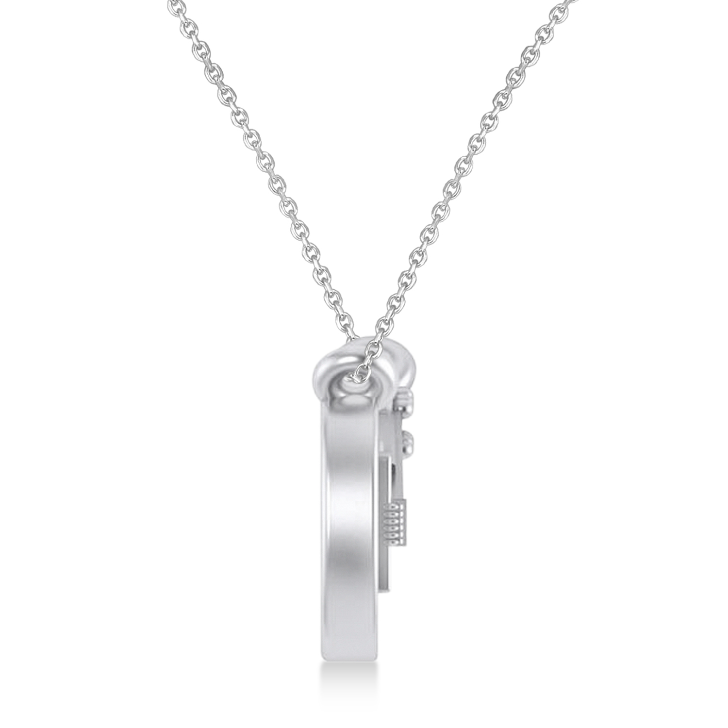 Guitar Charm Pendant Necklace Medium 14K White Gold