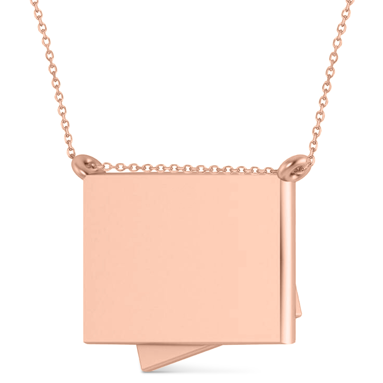 I Love You Envelope Pendant Necklace 14K Rose Gold