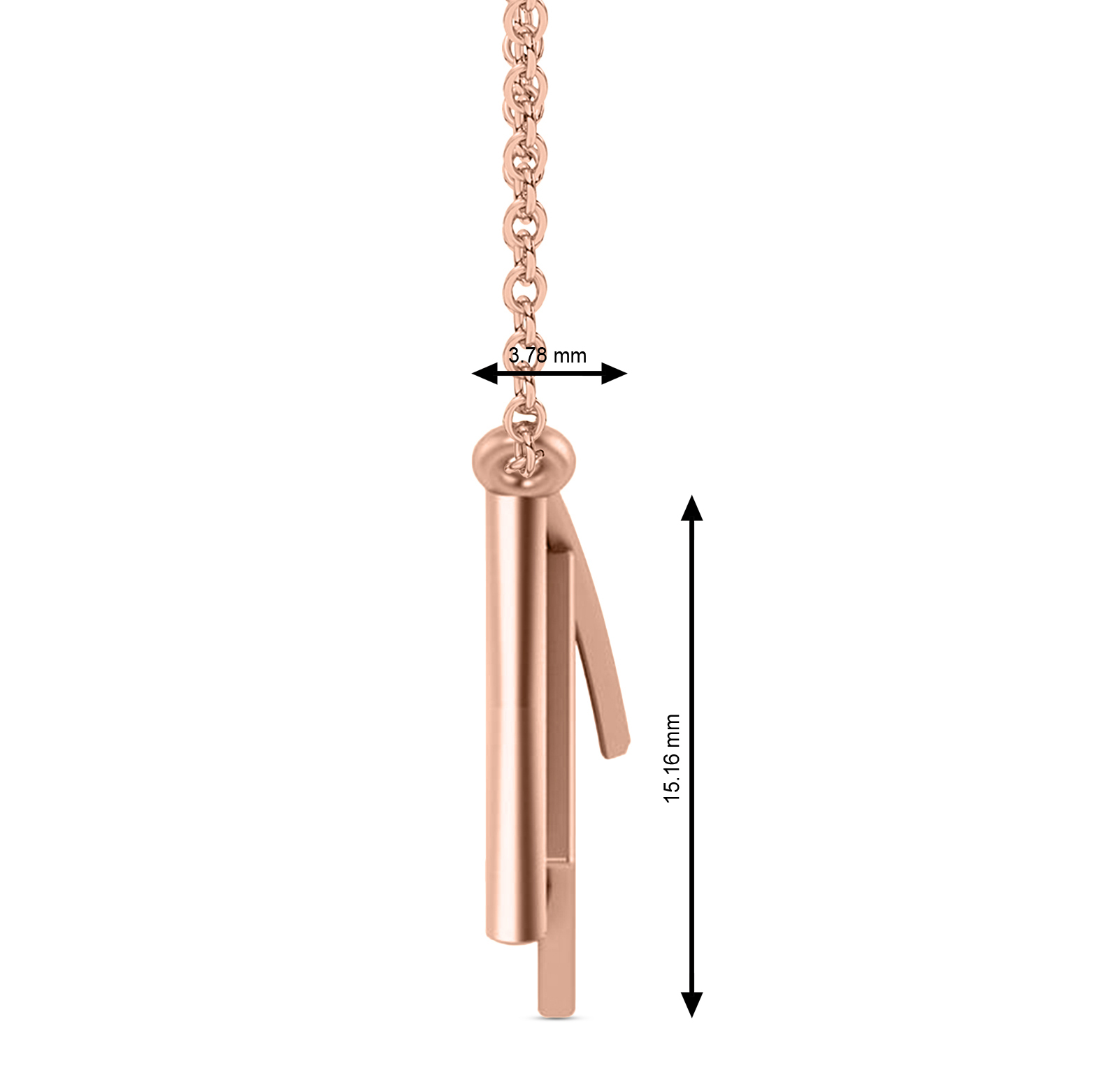 I Love You Envelope Pendant Necklace 14K Rose Gold