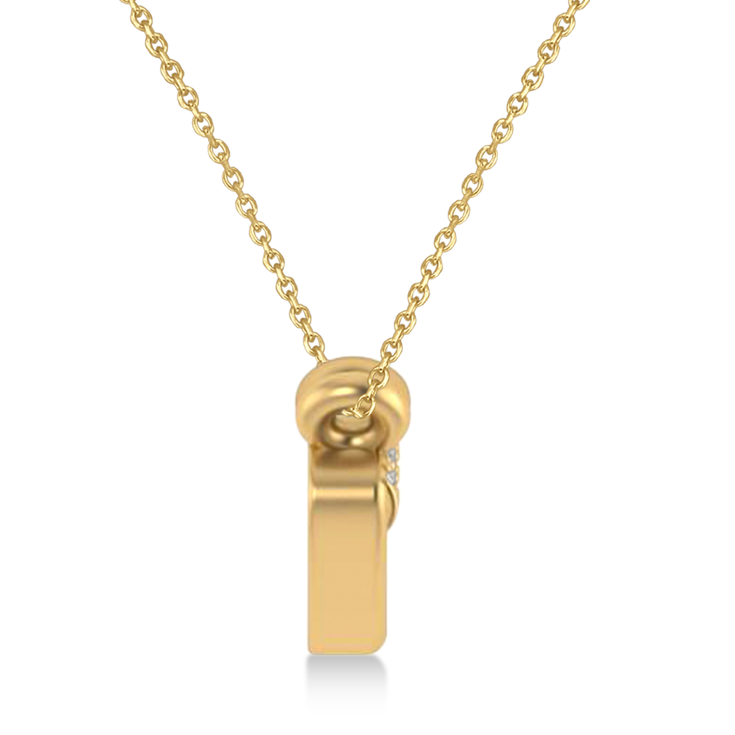 Diamond Golf Club Charm Pendant Necklace 14K Yellow Gold (0.09ct)
