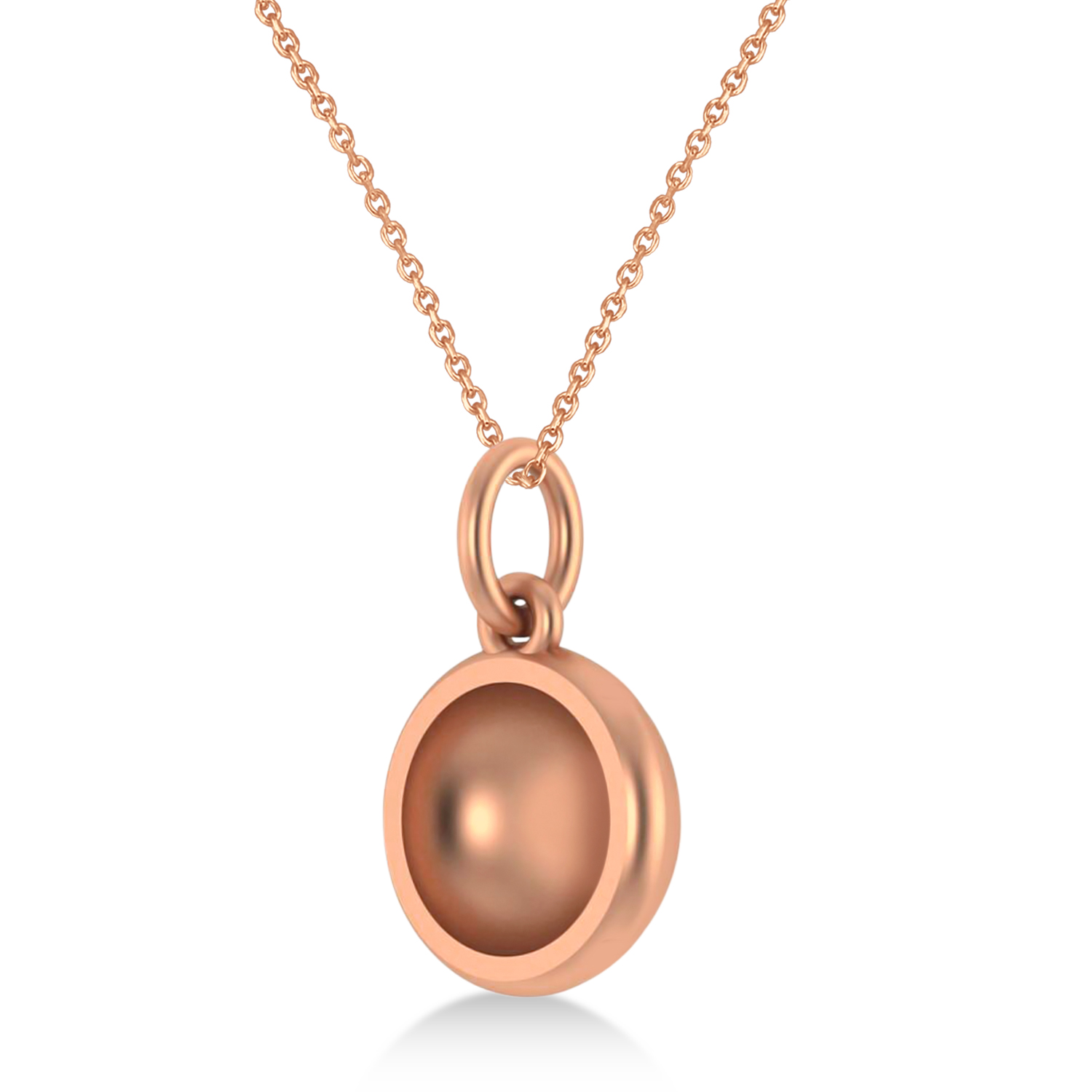 Tennis Ball Charm Pendant Necklace 14K Rose Gold
