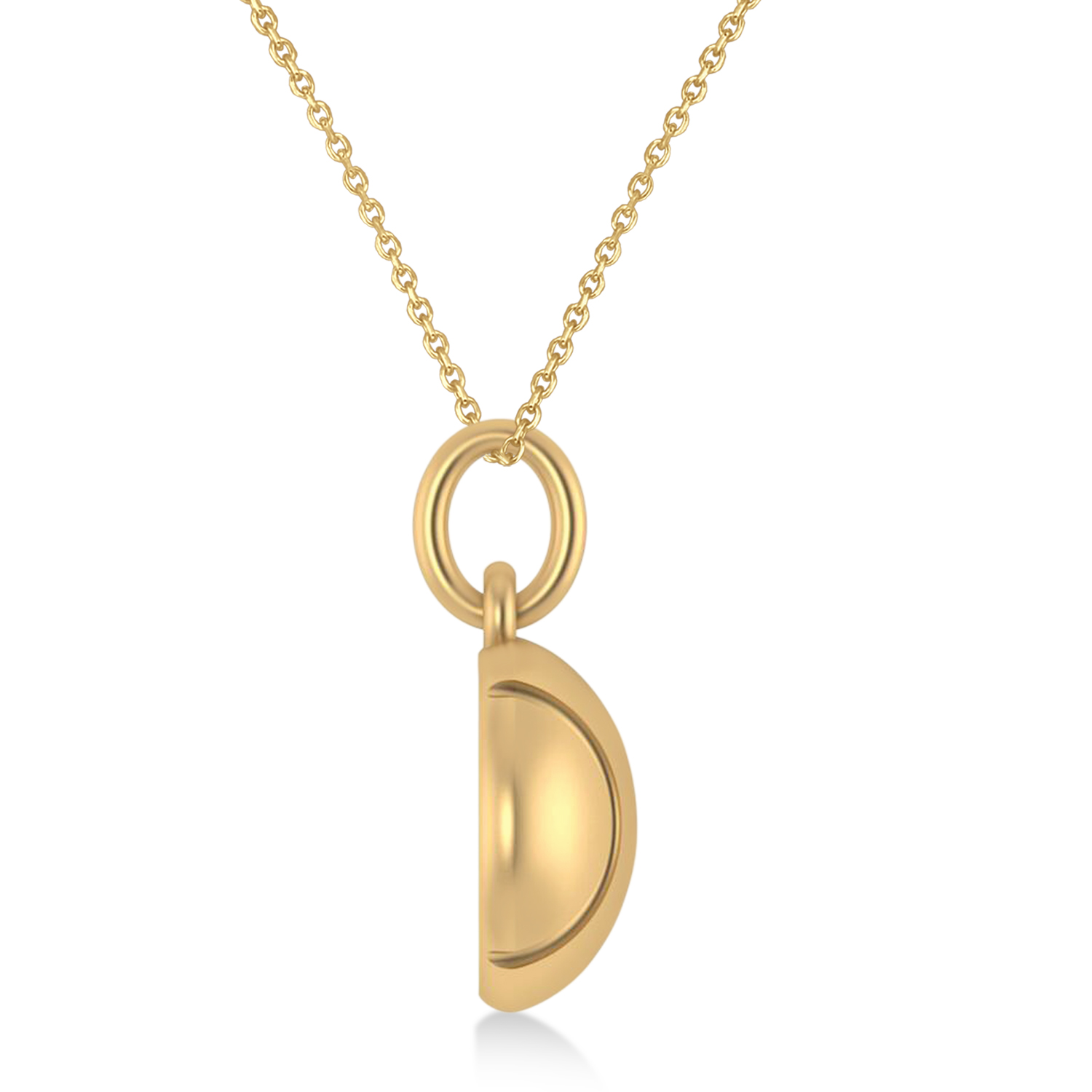Tennis Ball Charm Pendant Necklace 14K Yellow Gold