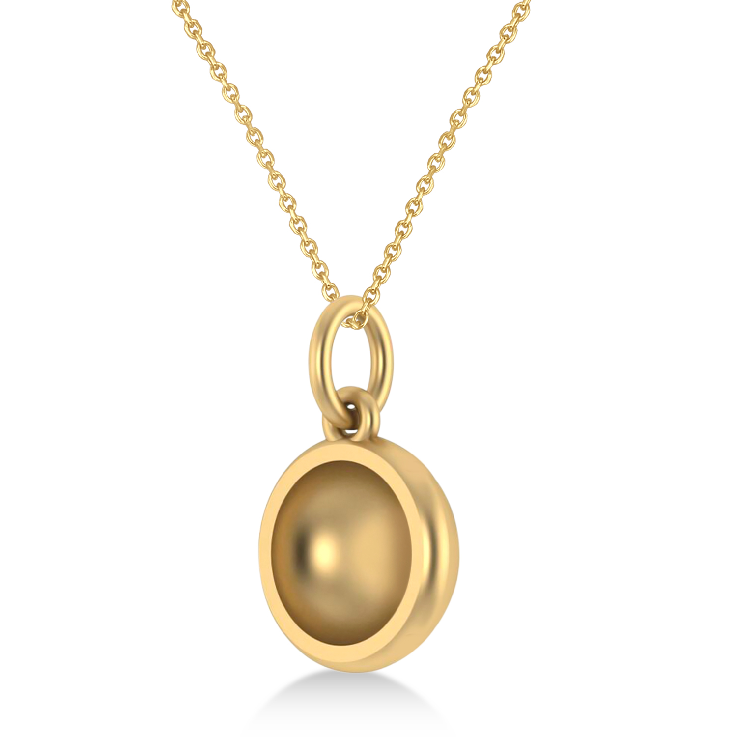 Tennis Ball Charm Pendant Necklace 14K Yellow Gold