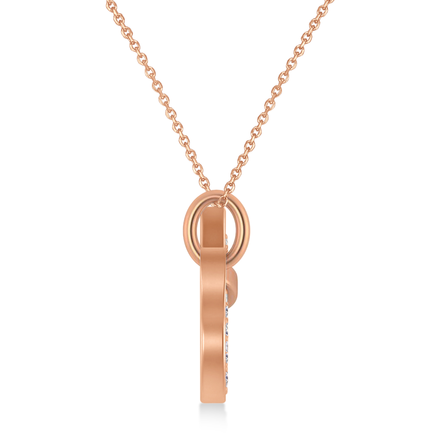 Diamond Puppy Dog Animal Lover Pendant Necklace 14K Rose Gold (0.30ct)