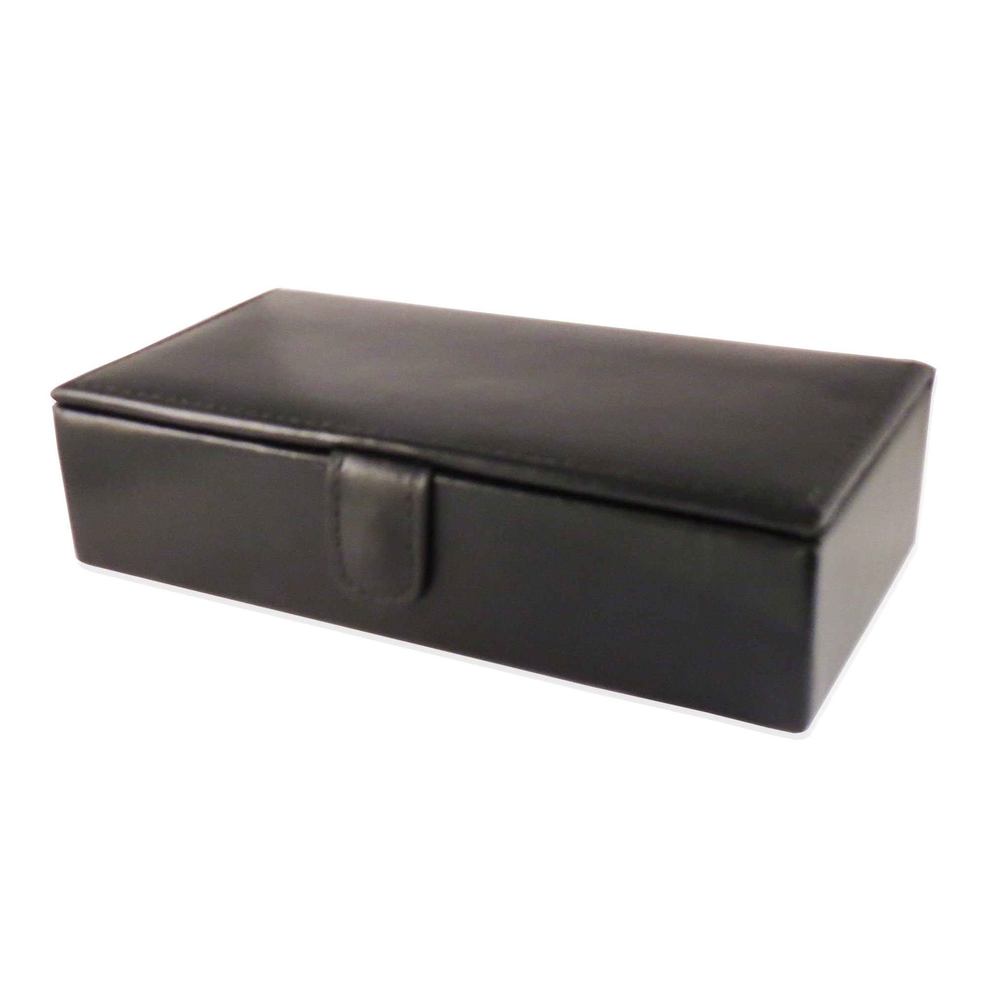 Eight Cufflinks Storage Box Black Leather