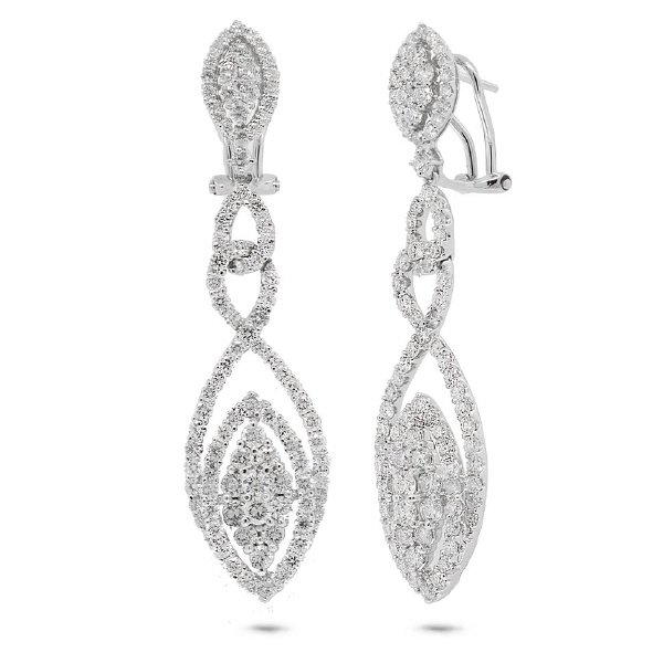 4.43ct 18k White Gold Diamond Earrings Allurez