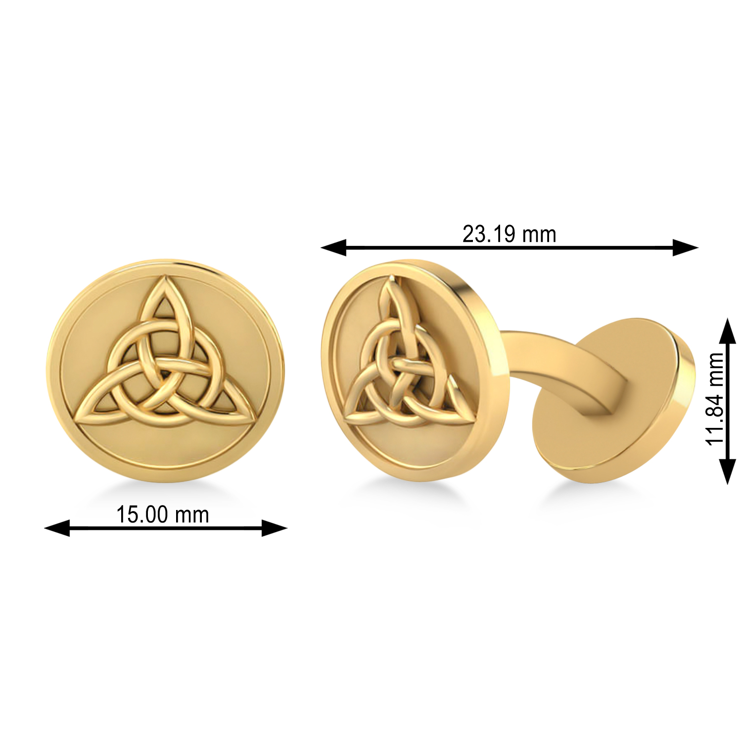 Men's Celtic Knot Cufflinks 14k Yellow Gold