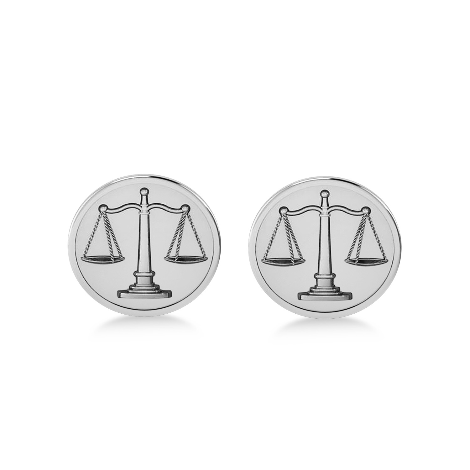 Scales of Justice Cuff Links 14k White Gold