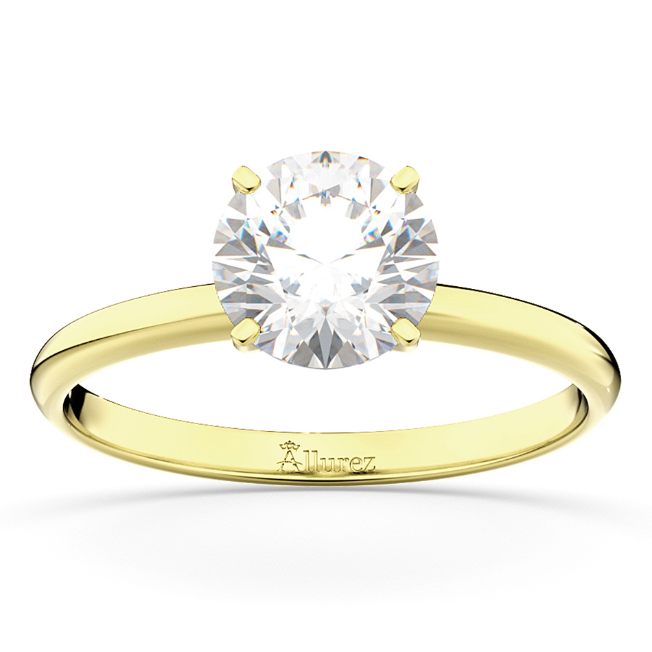 Custom-Made Four-Prong 18k Yellow Gold Solitaire Engagement Ring Setting