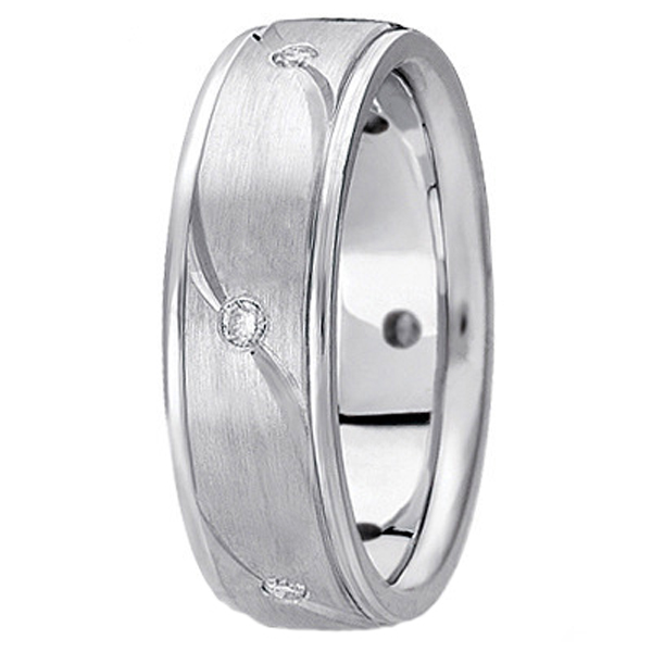 Men's Burnished Diamond Wedding Ring in Palladium (0.18 ctw)