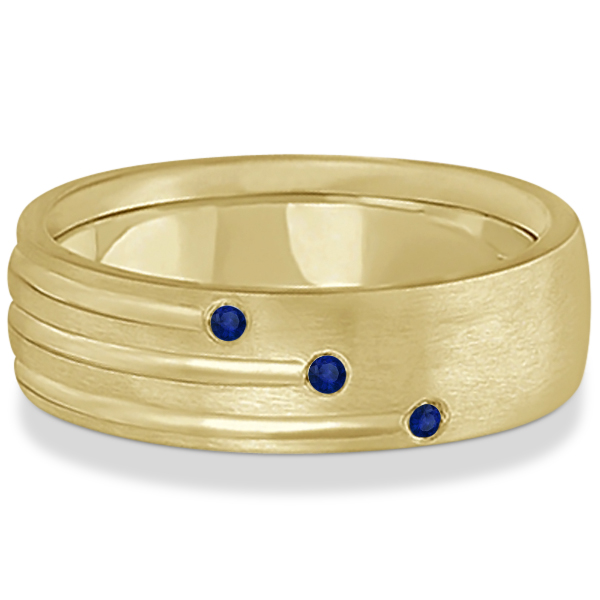 mens shooting star blue sapphire wedding ring band 14k yellow gold 015ct - Mens Sapphire Wedding Rings mens shooting star blue sapphire wedding ring band 14k yellow gold 015ct - Mens Sapphire Wedding Rings