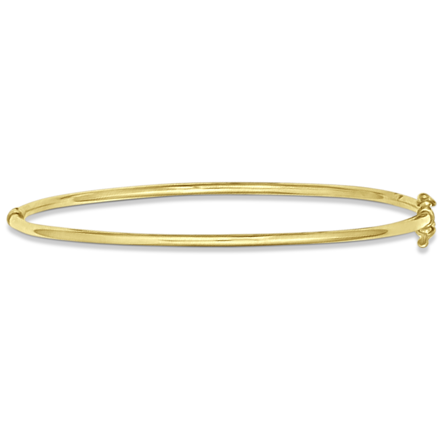 Hinged Stackable Bangle Bracelet Plain Metal 14k Yellow Gold