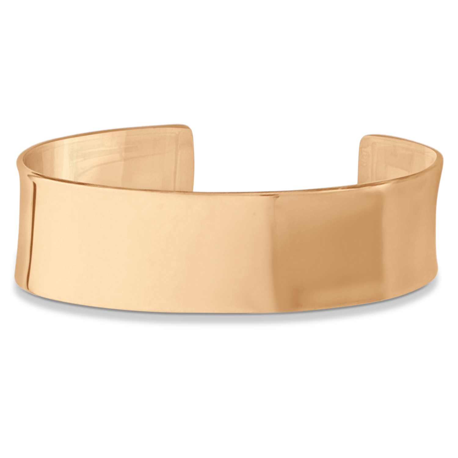 High Polish Cuff Bangle Bracelet 14k Rose Gold 19mm Q284