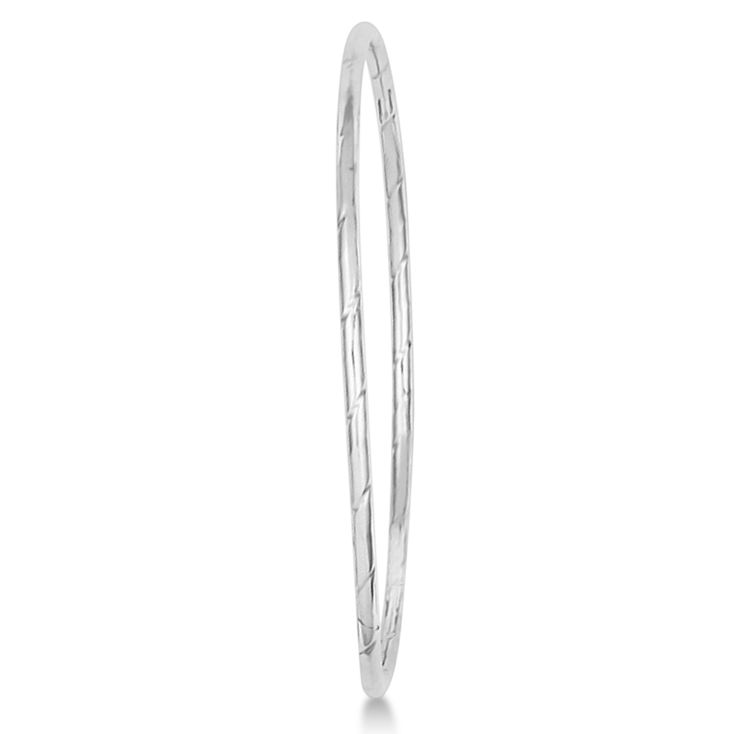 Grooved Slip-On Stackable Bangle Bracelet 14k White Gold 2.50mm