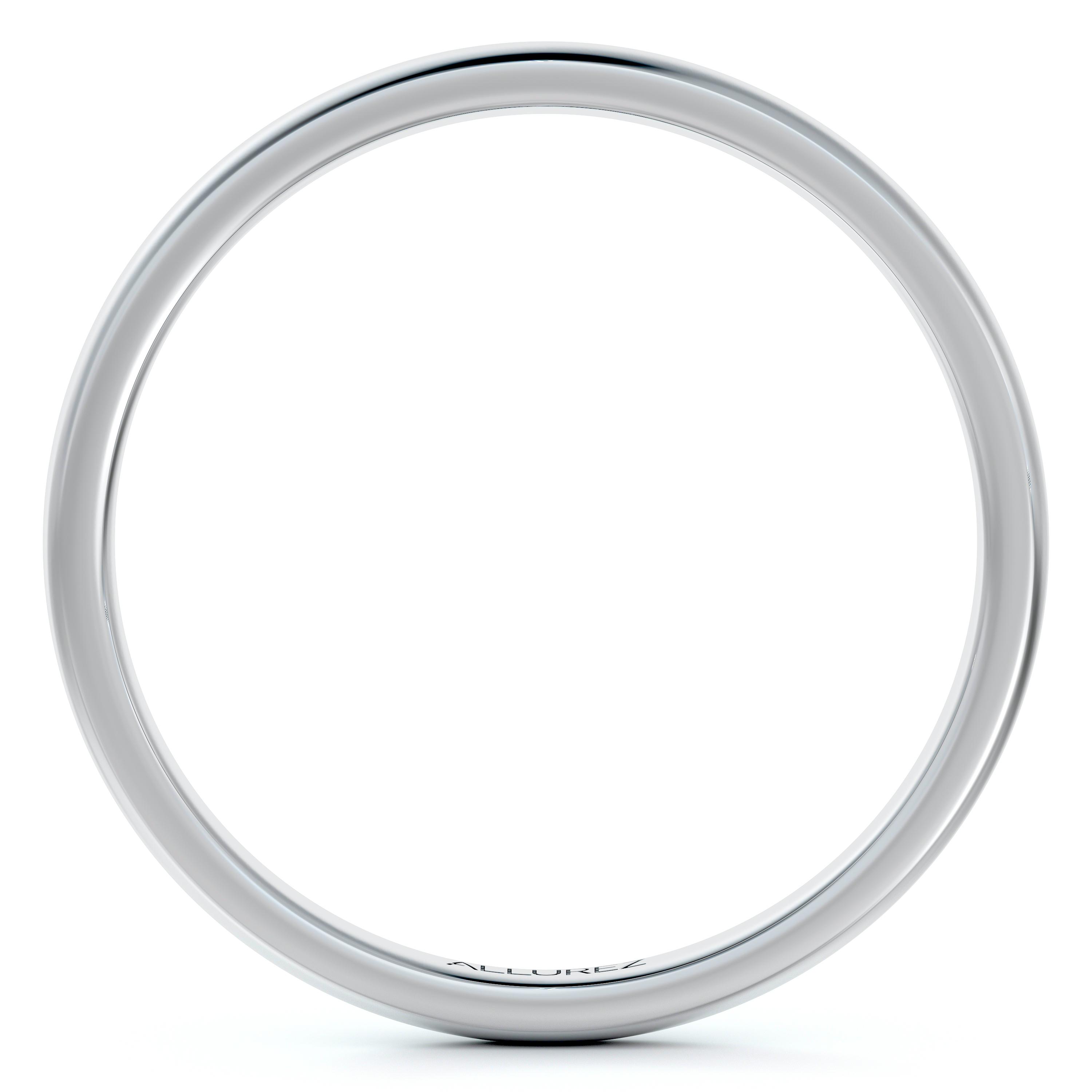 Dome Comfort Fit Wedding Ring Band 18k White Gold (2mm)