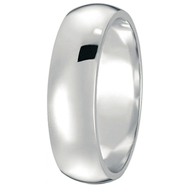 Dome Comfort Fit Wedding Ring Band Platinum (6mm)