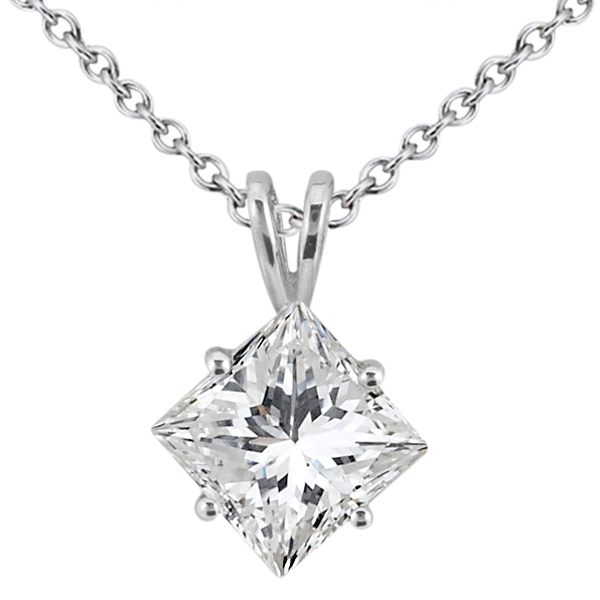 Four Prong Solitaire Pendant Setting in 14k White Gold