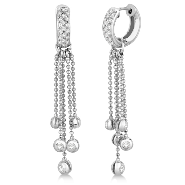 Pave Bridal Diamond Chandelier Earrings 14K White Gold (1.00ct)