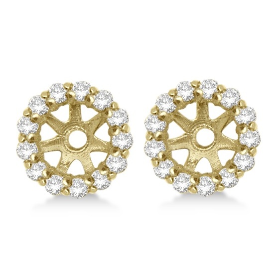 Round Diamond Earring Jackets for 6mm Studs 14K Yellow Gold (0.55ct)