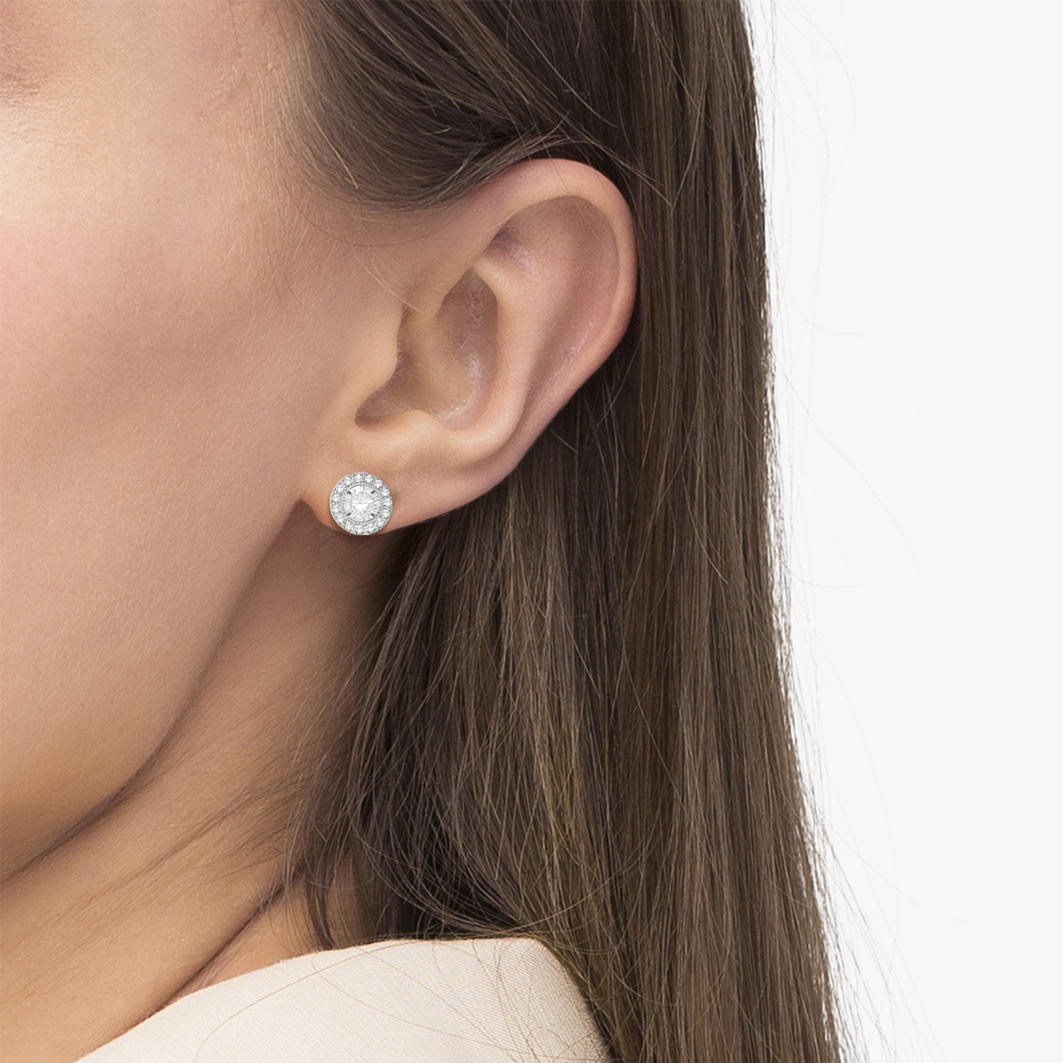 Stud earring jackets white gold Clearance