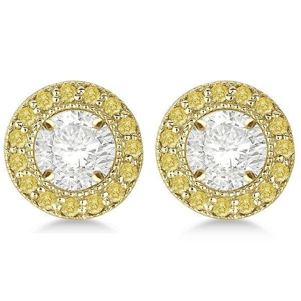 Vintage Yellow Diamond Earring Jackets 14k Yellow Gold 0.40ct IE201