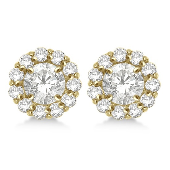 Round Diamond Earring Jackets for 5mm Studs 14K Yellow Gold (0.77ct)
