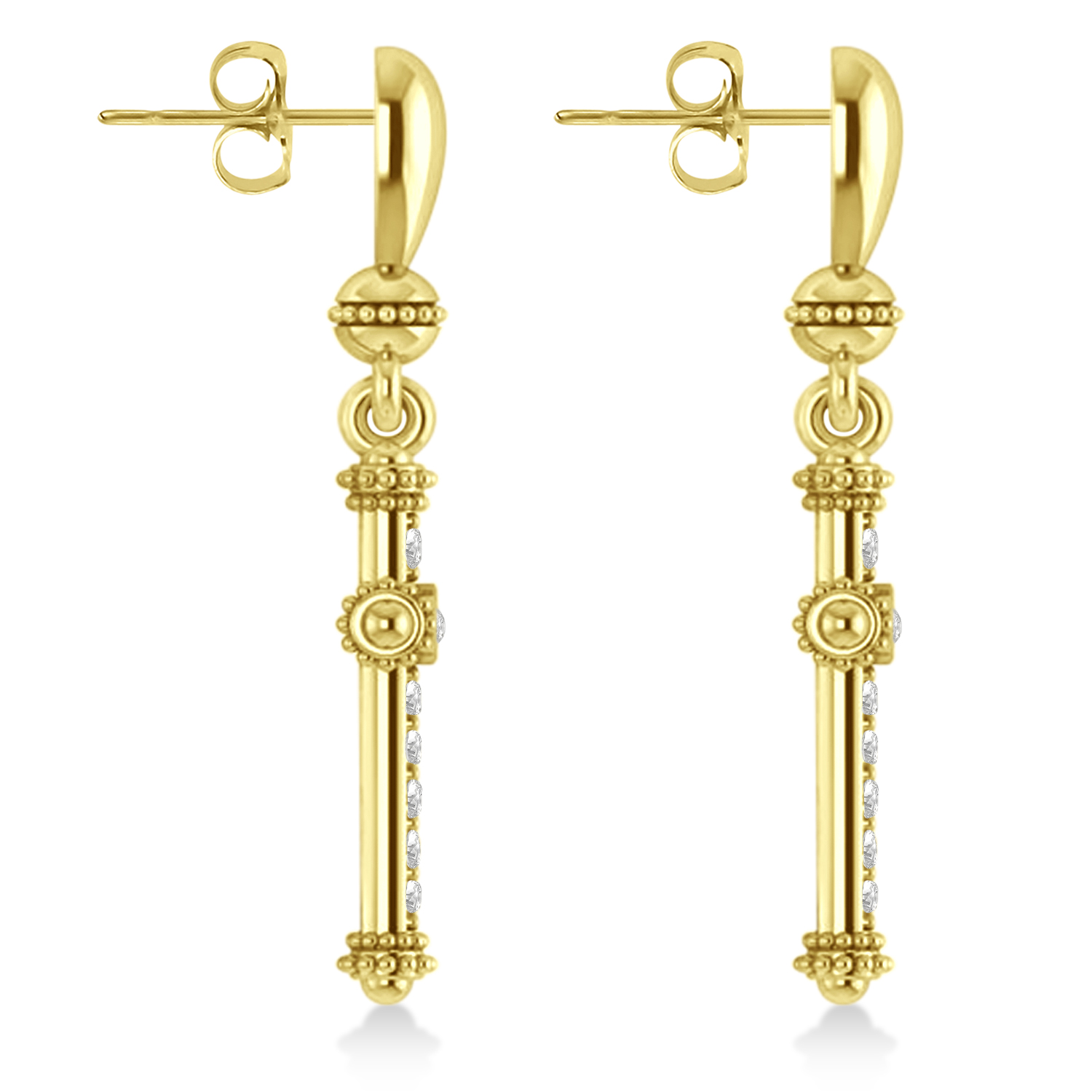 Diamond Cross Drop Earrings 14k Yellow Gold (0.25ctw)