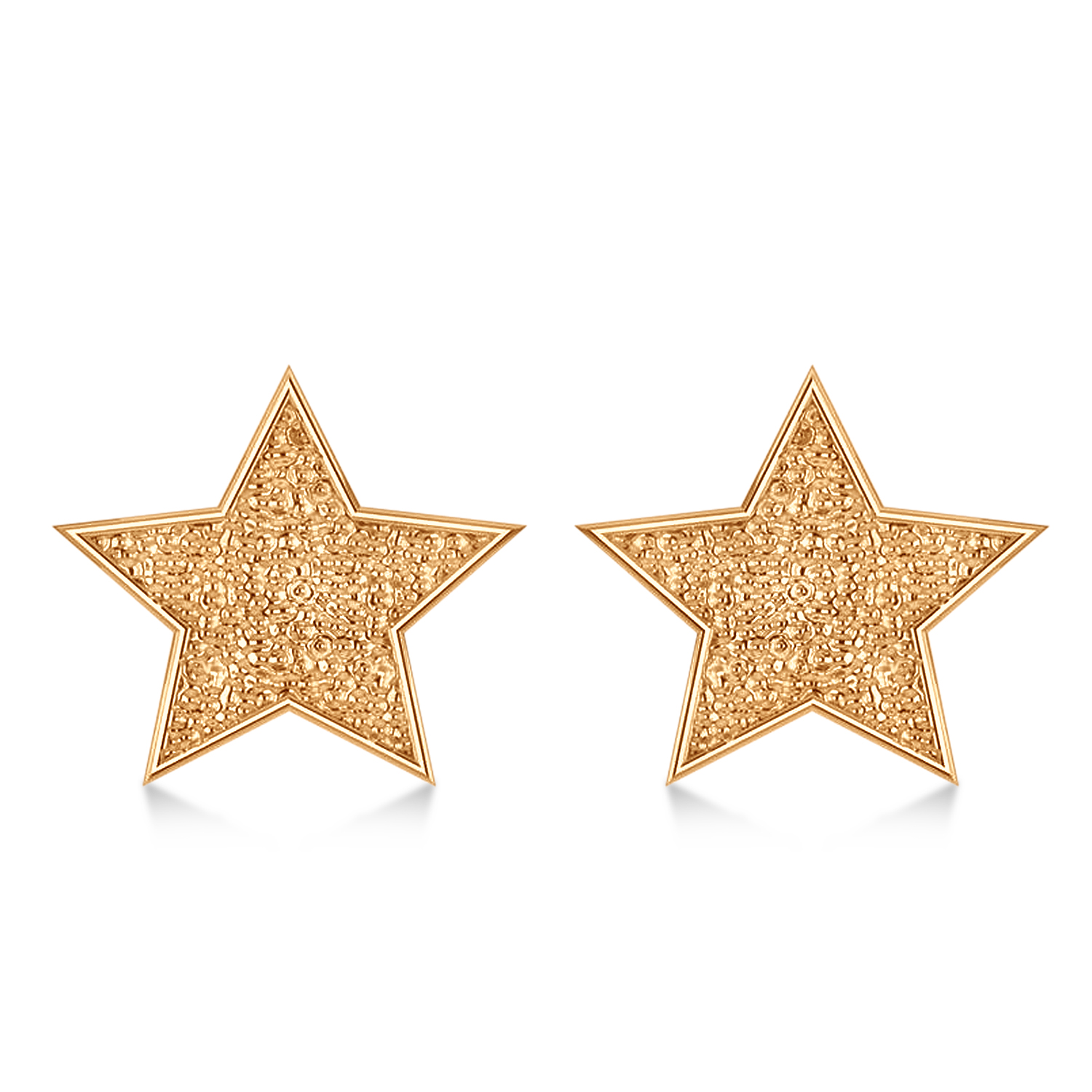 Galaxy Star Textured Diamond Illusion Stud Earrings 14k Rose Gold