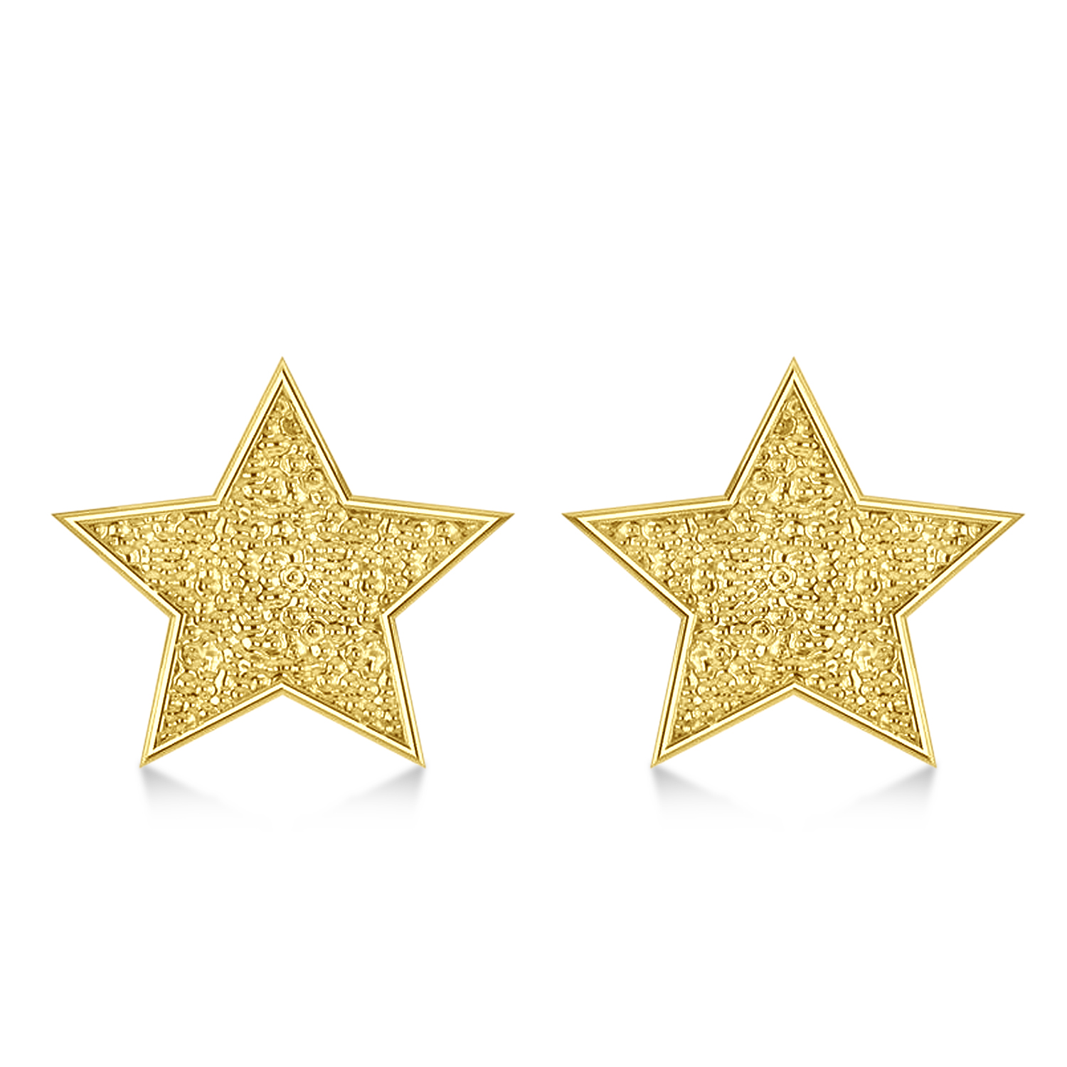 Galaxy Star Textured Diamond Illusion Stud Earrings 14k Yellow Gold