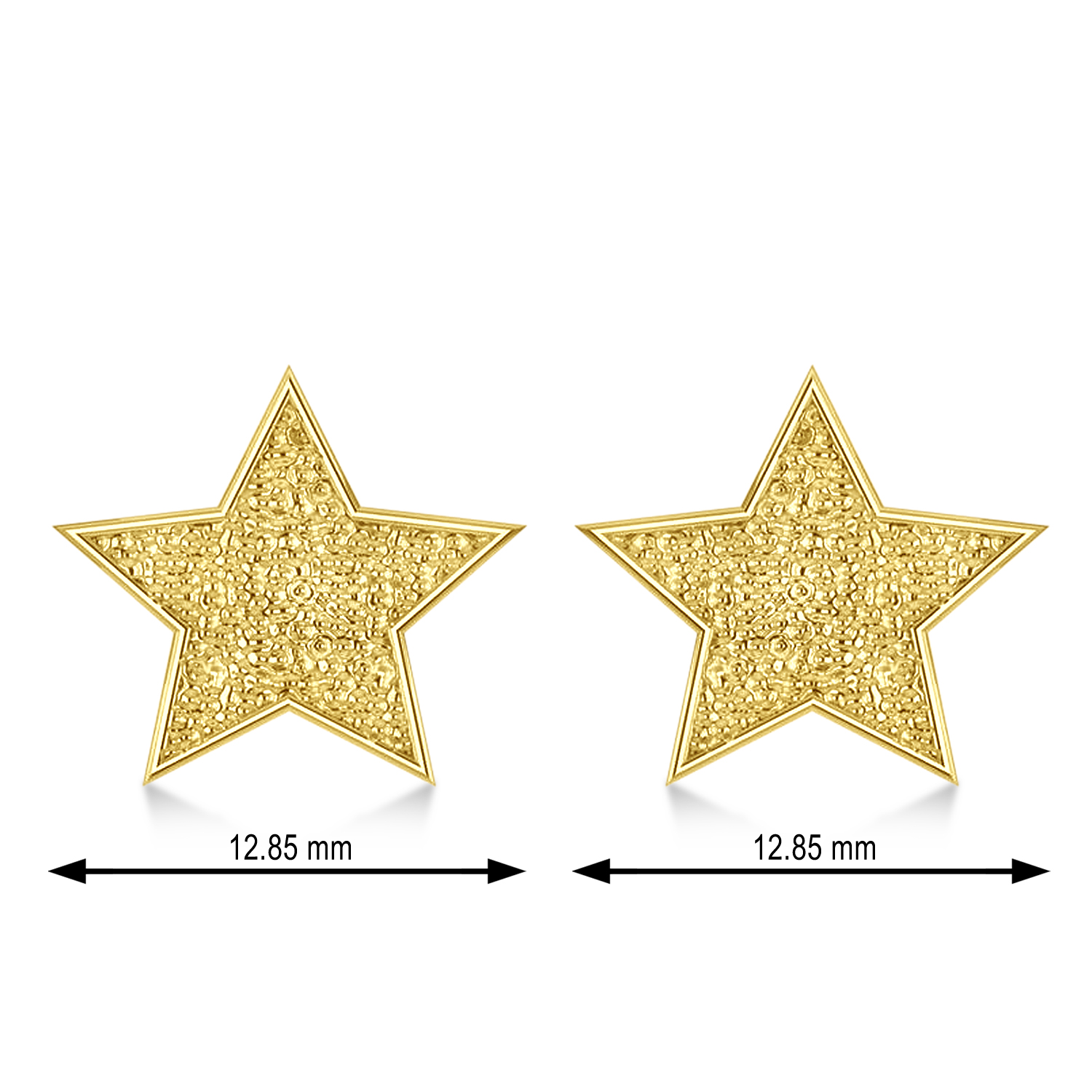 Galaxy Star Textured Diamond Illusion Stud Earrings 14k Yellow Gold