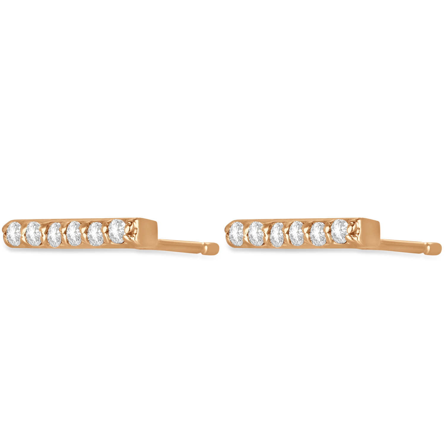 Diamond Bar Earrings 14k Rose Gold (0.12ct)