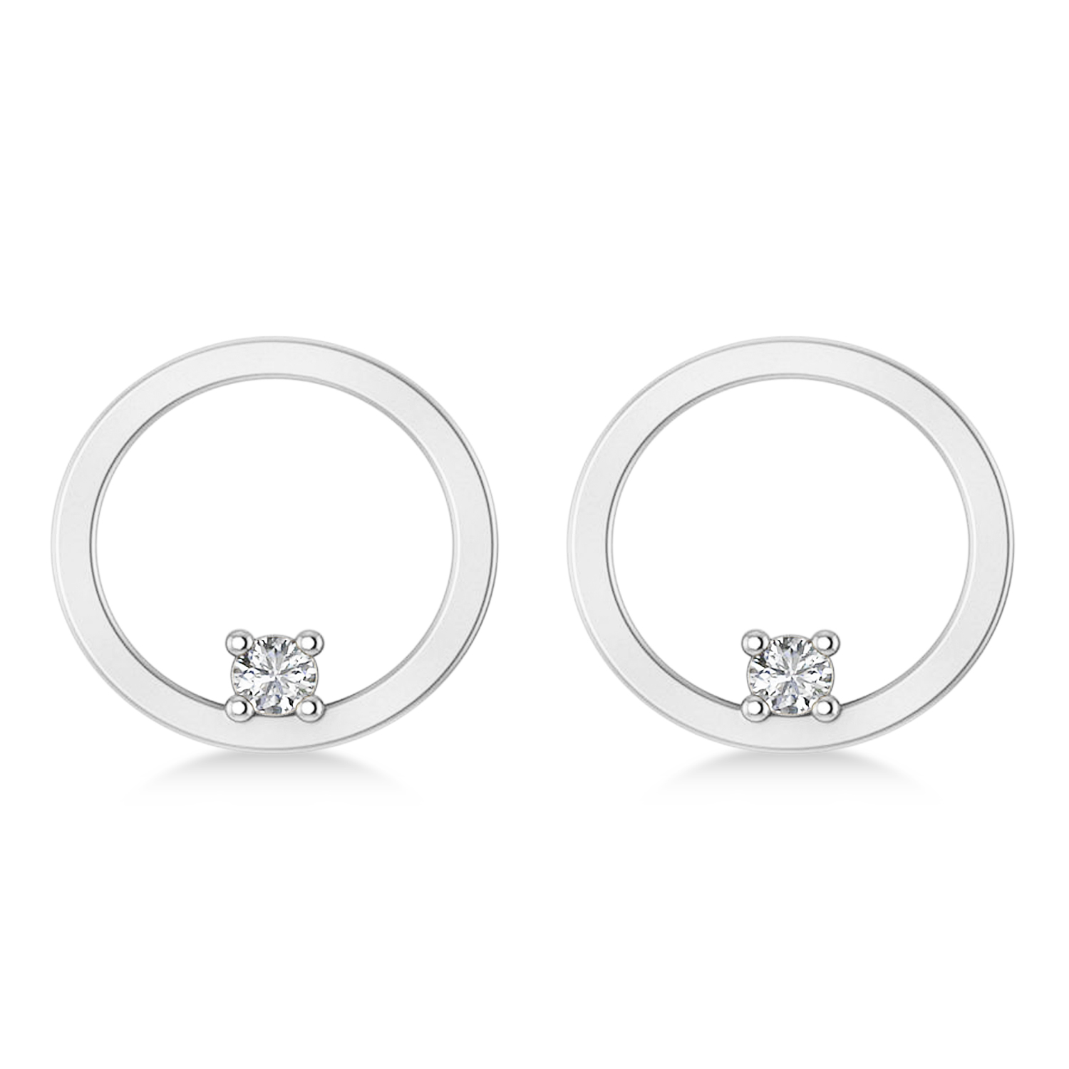 Floating Diamond Hoop Earrings 14k White Gold (0.20 ctw)