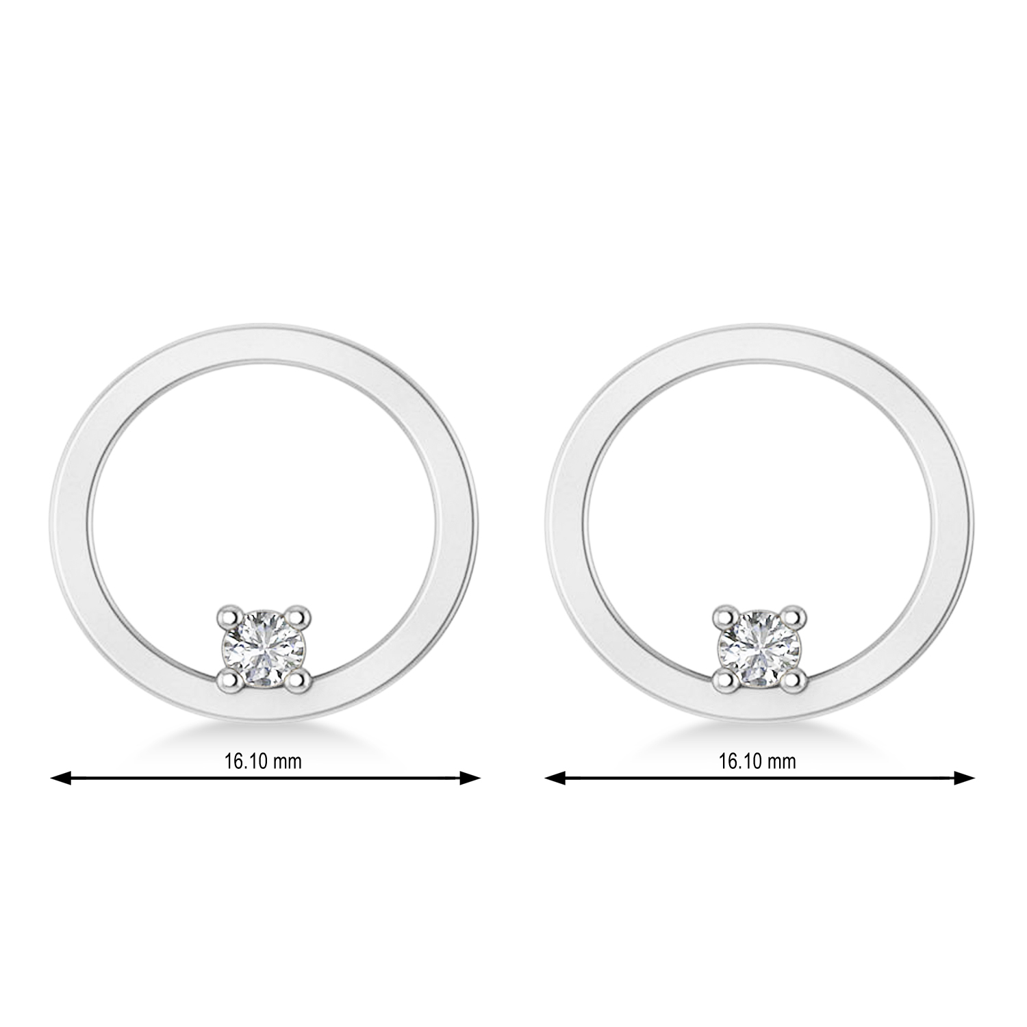 Floating Diamond Hoop Earrings 14k White Gold (0.20 ctw)