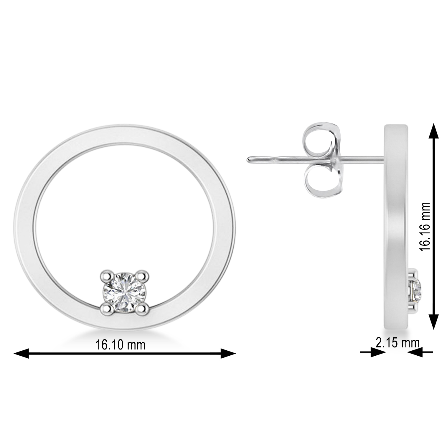 Floating Diamond Hoop Earrings 14k White Gold (0.20 ctw)