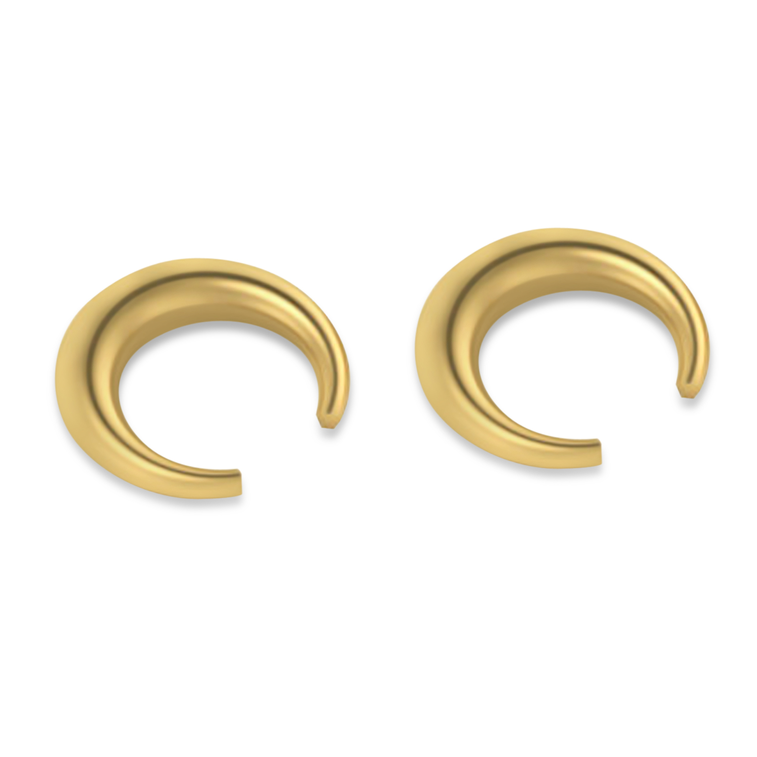 Crescent Moon Horn Earrings 14k Yellow Gold