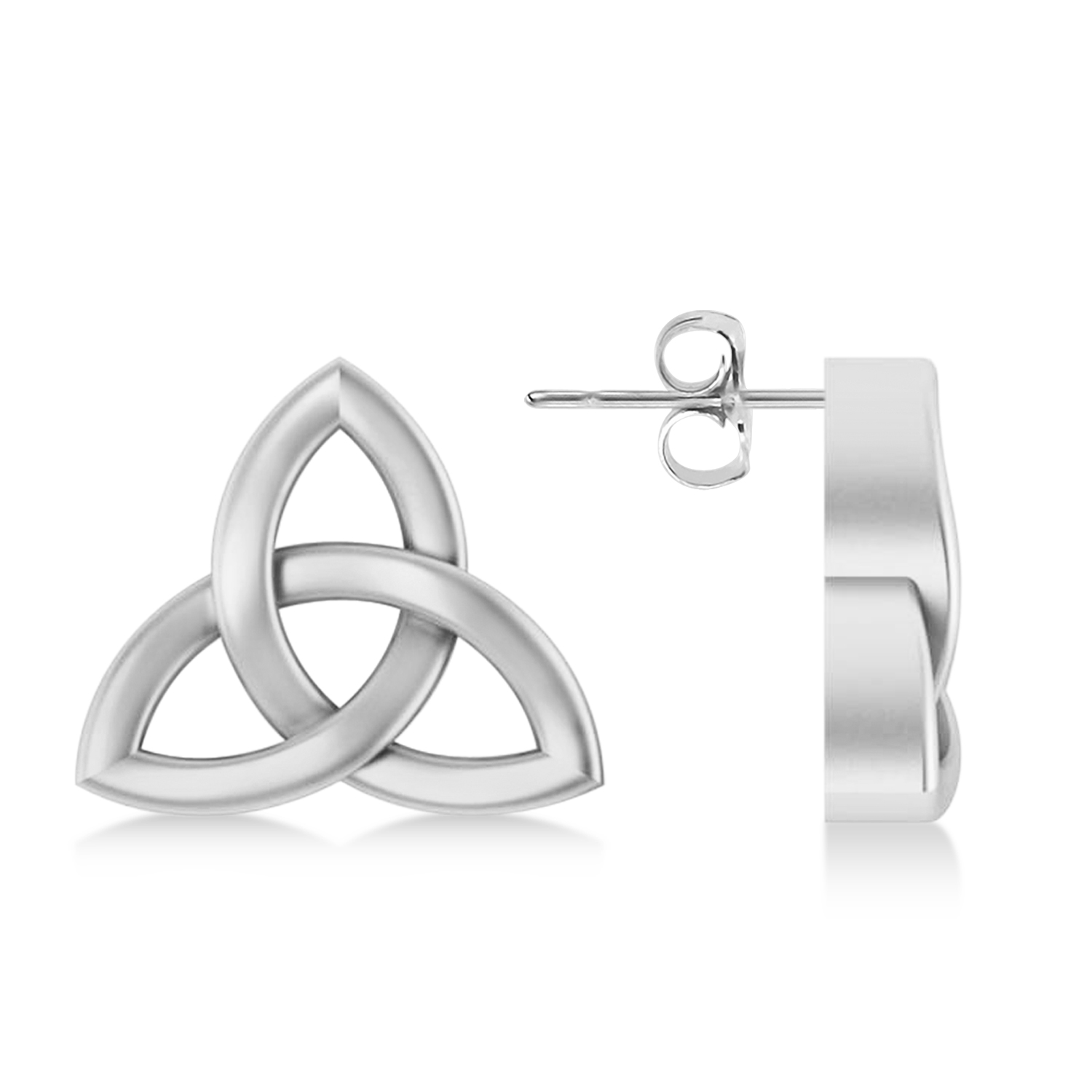 Celtic Knot Stud Earrings 14k White Gold