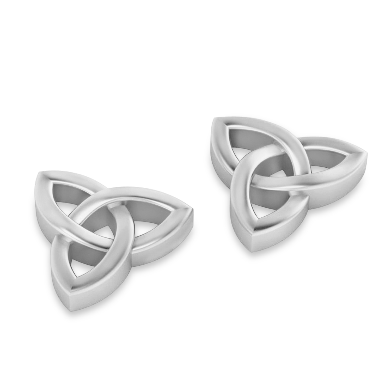 Celtic Knot Stud Earrings 14k White Gold