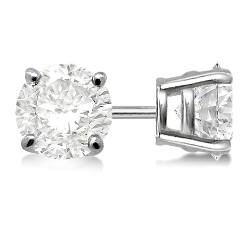 0.75ct. 4-Prong Basket Diamond Stud Earrings 14kt White Gold (H-I, SI2-SI3)