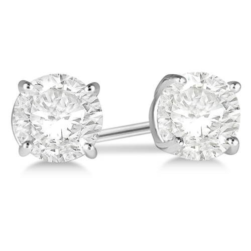 3.00ct. 4-Prong Basket Lab Diamond Stud Earrings 14kt White Gold (H-I, SI2-SI3)